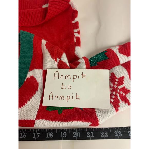 Holiday Time Cardigan Sweater Snowflakes Tree Sequins Hearts Christmas Size XS - Picture 7 of 10